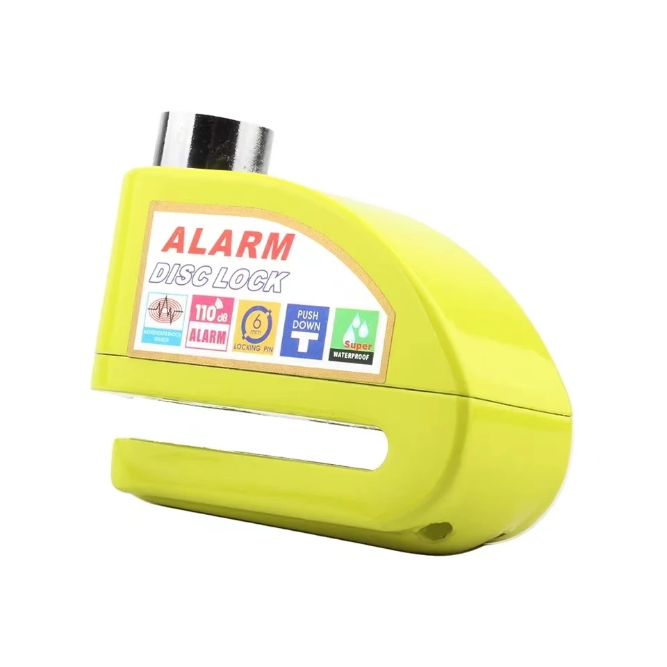 Motorcycle Bicycle Lock Alarm Safety Protection Padlock Disc Aluminum Alloy Anti-Theft Reminder Rope Lock Bag Motorcycle Accesso