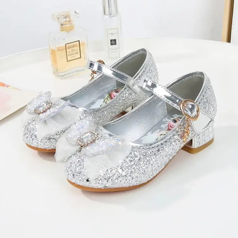Disney dziewczęce sandały księżniczki buty dziecięce mrożone Elsa buty dziecięce dziewczęce modne dziecięce różowe niebieskie buty na wysokim obcasie rozmiar