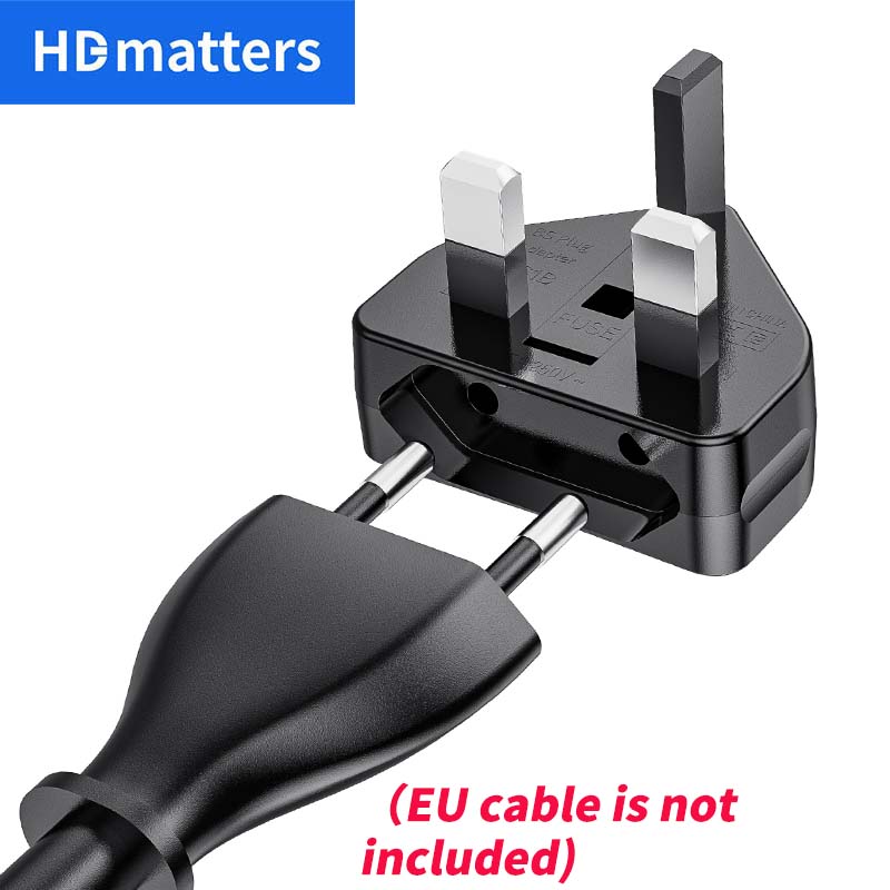 EU to UK power plug converter adapter 2-Prong European Euro EU plug to UK adapter plug 2 pin female round C plug to BS1363 male