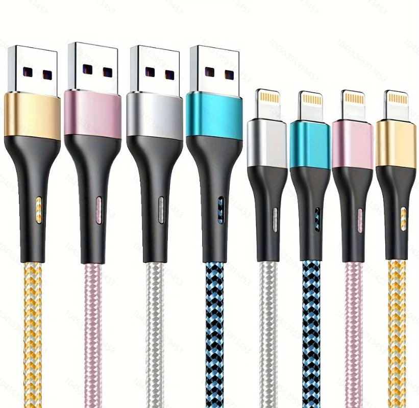 Cable de carga rápida USB 3A para iPhone 14 11 12 13 Pro X XS Max 6 7 8 Plus SE iPad Cable cargador de teléfono Cable de datos 1/2/3m 10 pies