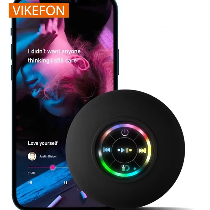 VIKEFON Tragbare Bluetooth Audio Ipx4 Wasserdichte Led-leuchten Badezimmer Im Freien Große Saugnapf Kann Adsorbiert Werden Wand Lautsprecher