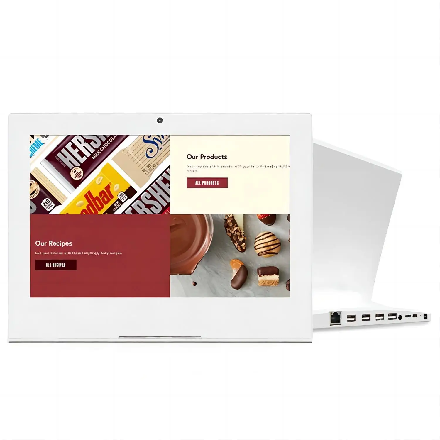 Tableta elegante en forma de L de 10,1 pulgadas, Tablet con pantalla táctil POS de escritorio Android, menú de restaurante, pedido de cliente, PC con altavoz Dual
