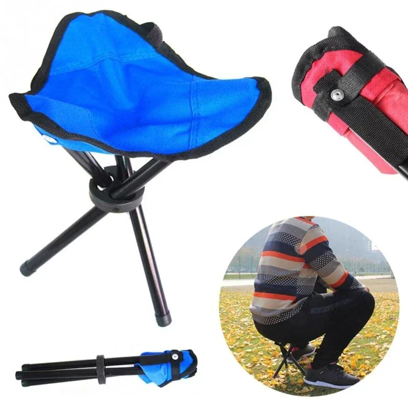 Taburete Triangular plegable pequeño para exteriores, sillas de pesca, bancos multifunción para acampar, taburetes plegables, sillas de parque diarias para el hogar