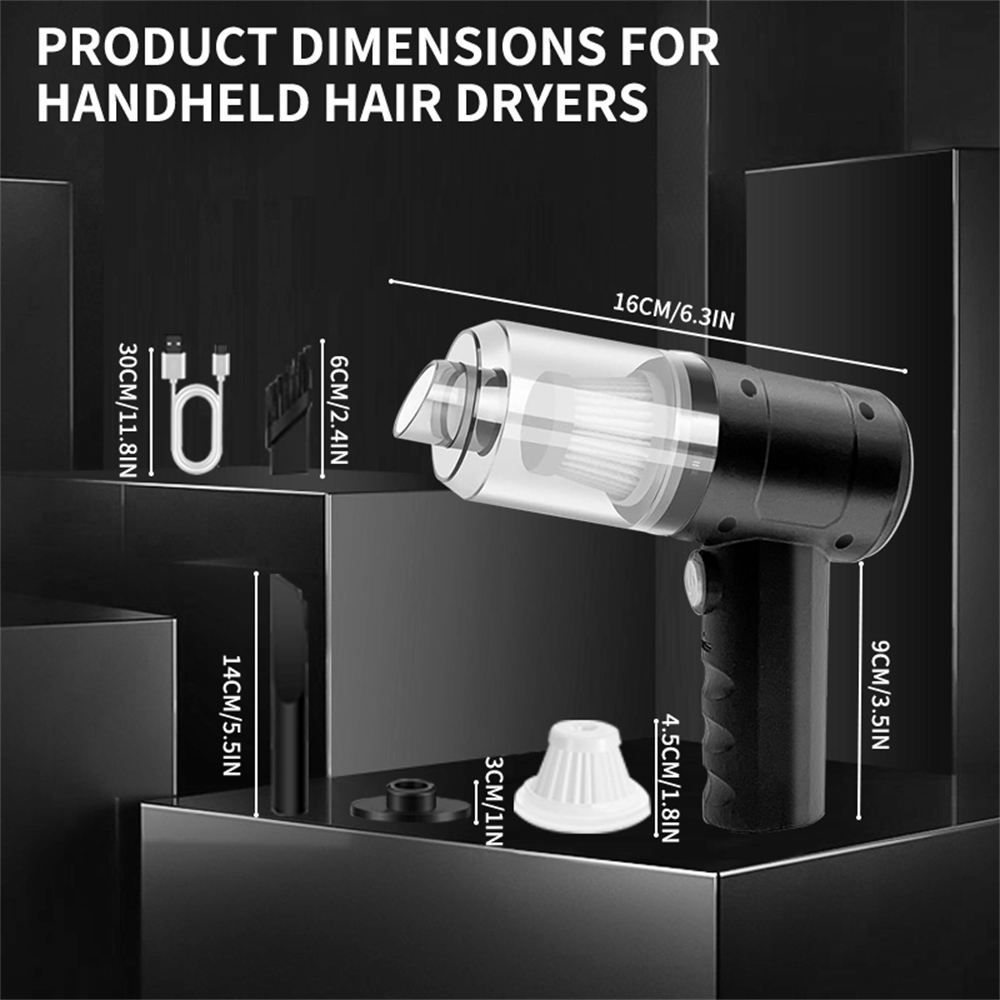 Aspiradora de mano inalámbrica de alta potencia 15000PA colector de polvo de aire comprimido Mini aspiradora portátil para coche secador de pelo