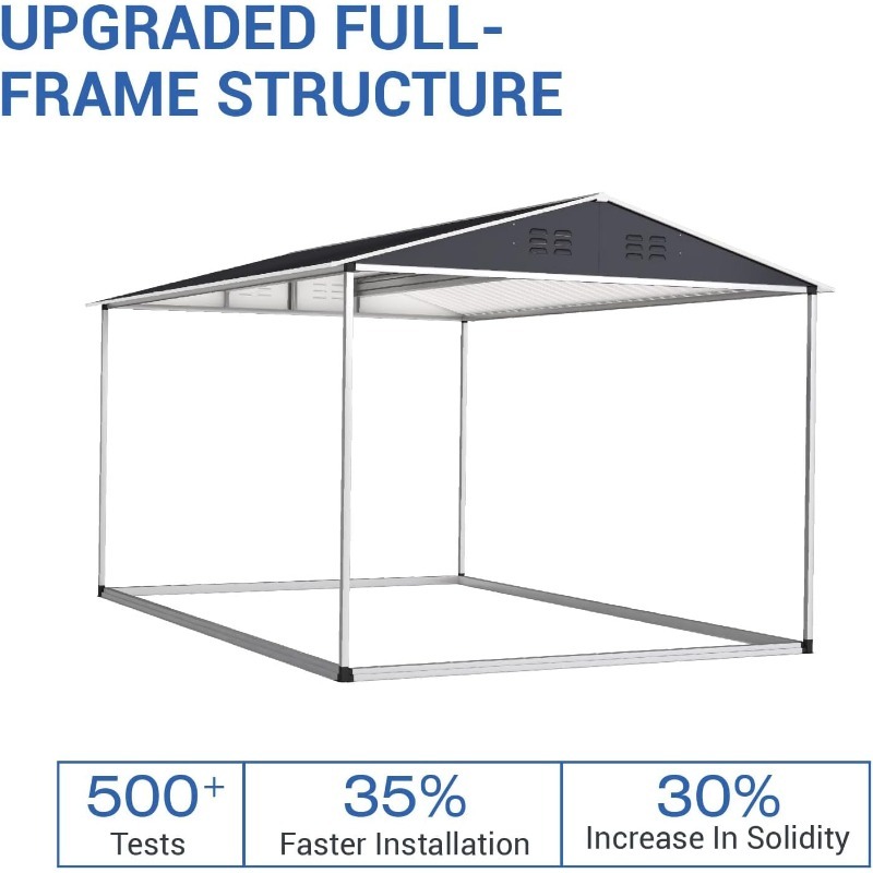 home.8 x 12 FT Outdoor Storage Shed, Metal Garden Shed with Updated Frame Structure, Tool Sheds for Backyard Garden Patio Lawn B