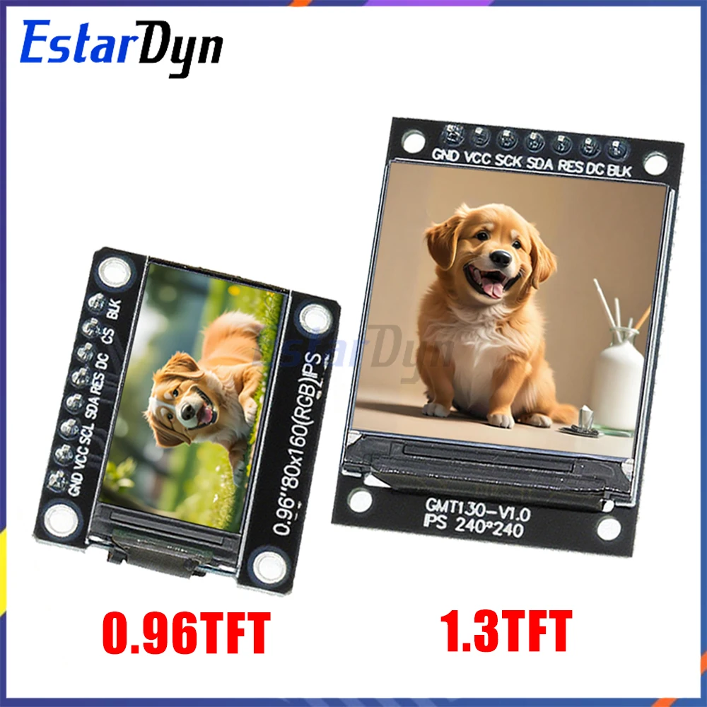 Módulo LCD a todo Color IPS 7P SPI HD 65K de 0,96/1,3 pulgadas ST7735 Drive IC 80*160 (no OLED) para Arduino