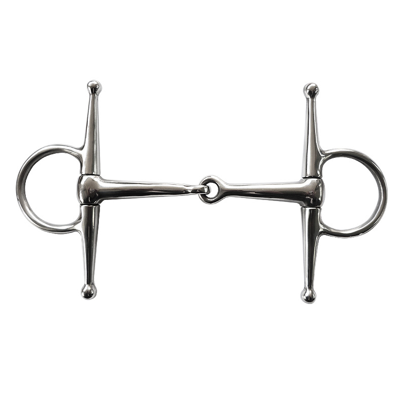 Cavalo de aço inoxidável para bochecha cheia, polido e funcional, resistente Snaffle Bit, boca de cobre, cavalo Tack