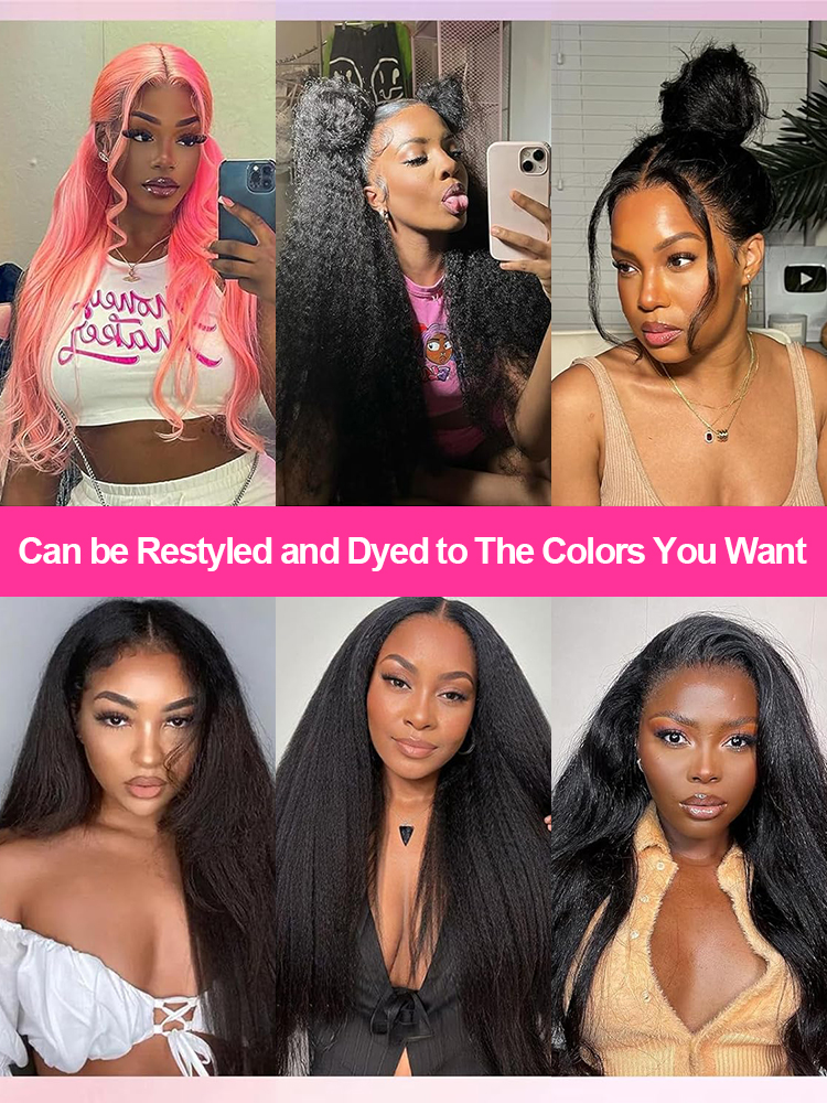 Verworrene gerade 360 HD-Vollspitze-Perücken, Echthaar, brasilianisches Yaki, gerade, 13 x 6 HD-Spitzenfront-Perücke, vorgezupft, 250 % hohe Dichte