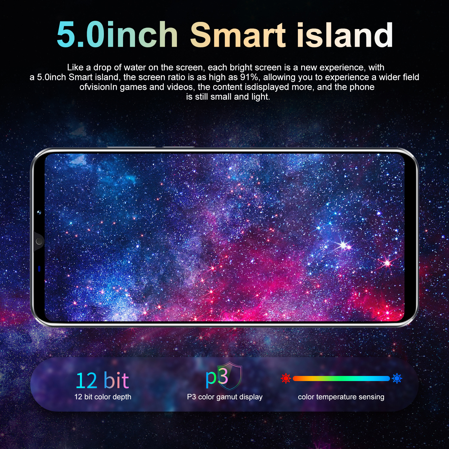 XS22 Smartphone Android 5.0 inch 3+32GB ROM 5+13MP Camera Mobile phones 3500mah Battery Dual Sim Cellphone