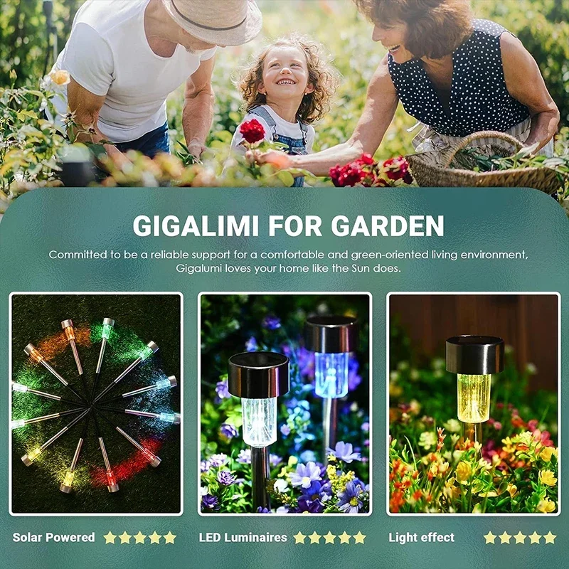 10Pack Solar Außen Lichter Garten Laterne Solar Lampe Wasserdicht Landschaft Beleuchtung Pathway Yard Rasen Garten Dekoration