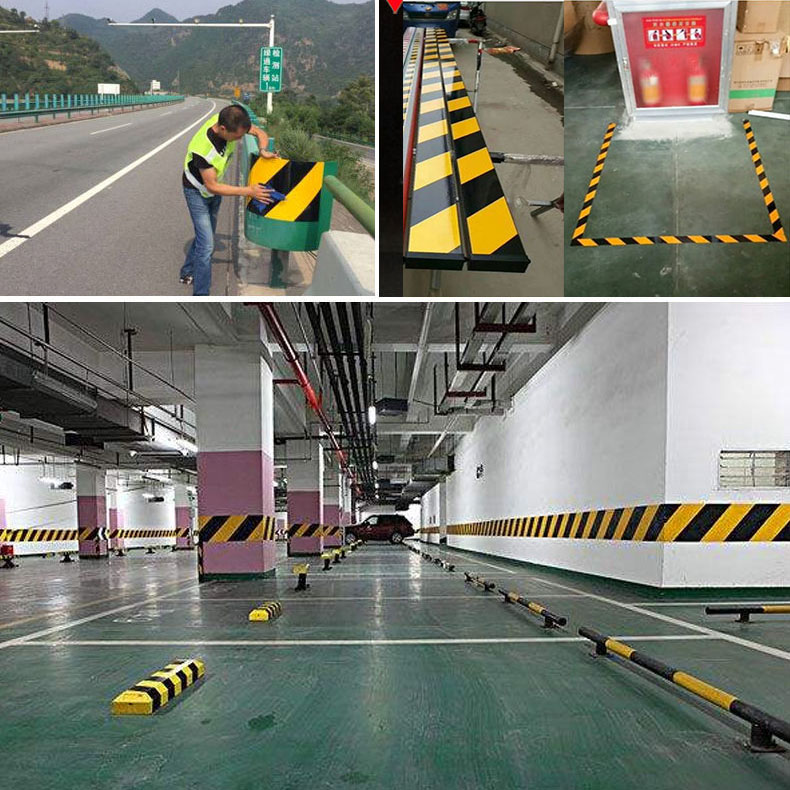 Cinta reflectante negra y amarilla, autoadhesiva, advertencia de seguridad para coche, cinta reflectante para camión