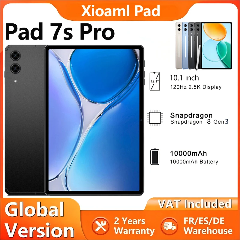 2025 НОВЫЙ планшет Pad 7s Pro 10,1 дюйма Android 22 ГБ + 2 ТБ ПК 10000 мАч Глобальная версия HD 5G Dual SIM WIFI Tab для детей