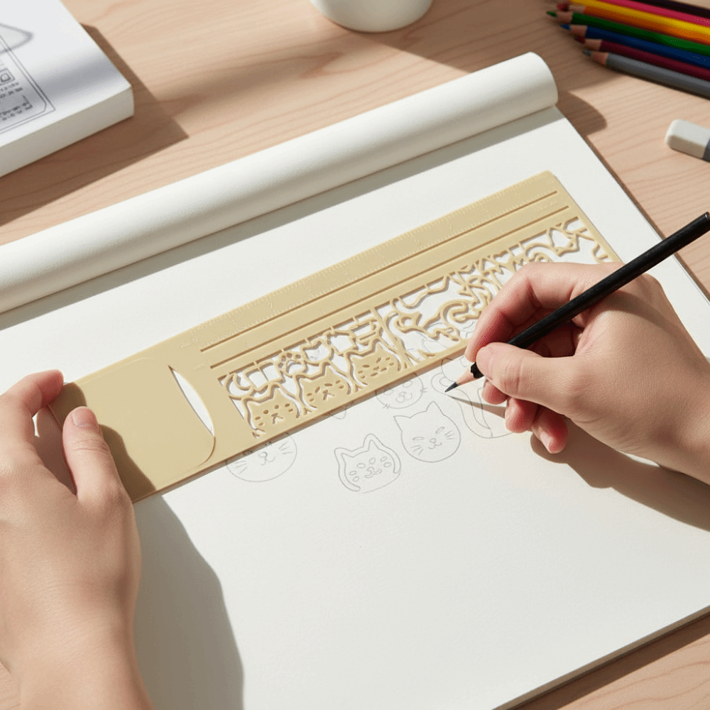 Многофункциональный шаблон для кошек, линейка, подарки, канцелярские принадлежности, инструмент для студентов, двусторонняя закладка с рисунком кота, дневник, книга для планирования, заметка