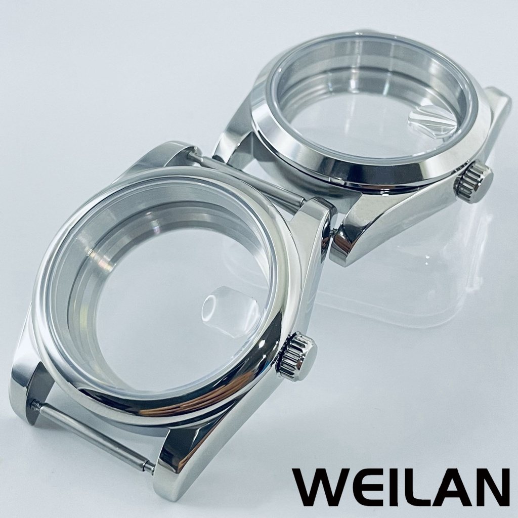 36 ミリメートル 40 ミリメートルシルバー時計ケース防水サファイアクリスタフィット NH34 NH35 NH36 NH38 NH70 NH72 ETA2824 PT5000 ムーブメント