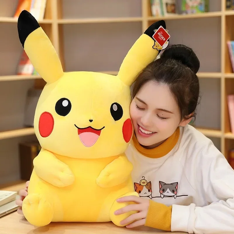 Pokémon Pikachu Brinquedos de pelúcia para crianças, travesseiro macio recheado, Cartoon Japão Anime Elf Doll, Kawaii Kids Doll, Presente de Natal