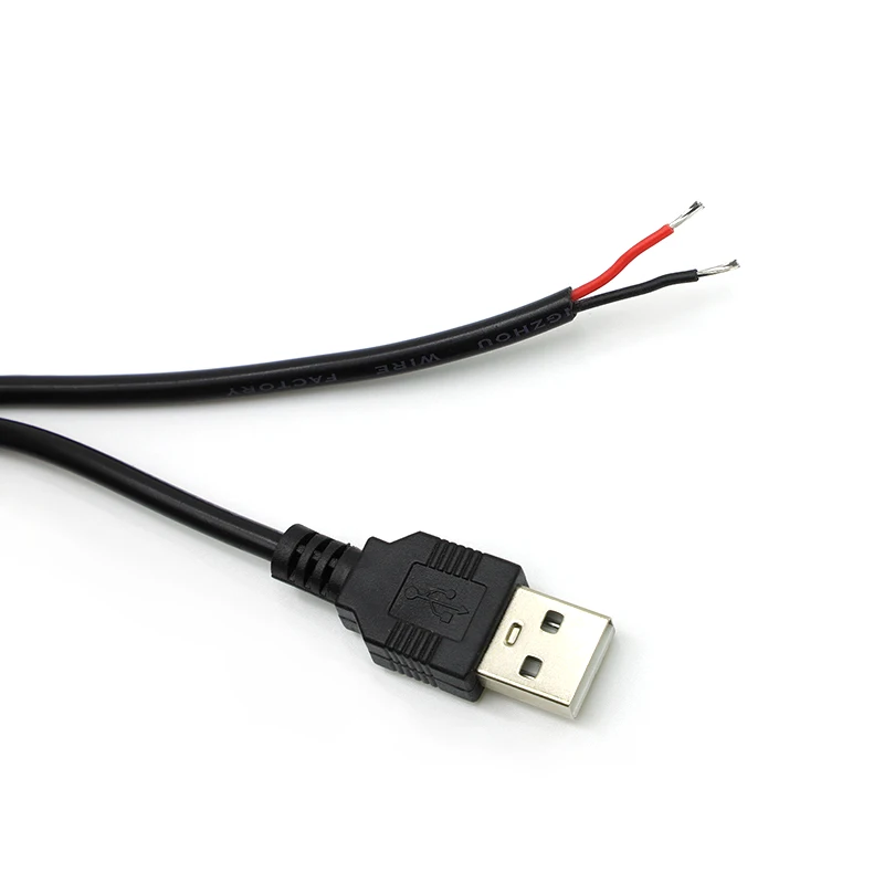 5 В USB 2,0 2-контактный 2-проводной разъем «сделай сам», USB-разъем, удлинительный кабель для зарядки, адаптер разъема 0,3 м/1 м/2 м