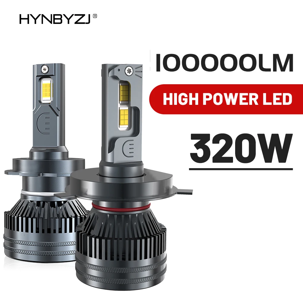 HYNBYZJ 50000LM H7 H4 H11 Đèn Pha LED 320W Cao Cấp H1 H8 H9 HB4 HB3 9005 9006 9012 Turbo đèn 6000K Trắng Ô Tô
