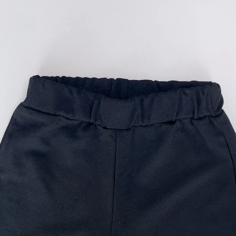 Set a maniche lunghe da ragazza Autunno e inverno Nuovo top a righe pieghettate con risvolto ampio da ragazza + pantaloni a zampa d'elefante Set da ragazza in due pezzi