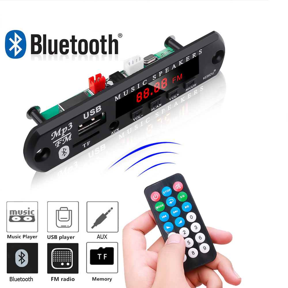 1-5PCS 9V 12V MP3 WMA Decoder Board USB AUX TF FM Radio Bluetooth 5,0 drahtlose Verlustfreie Musik Player Modul mit Fernbedienung