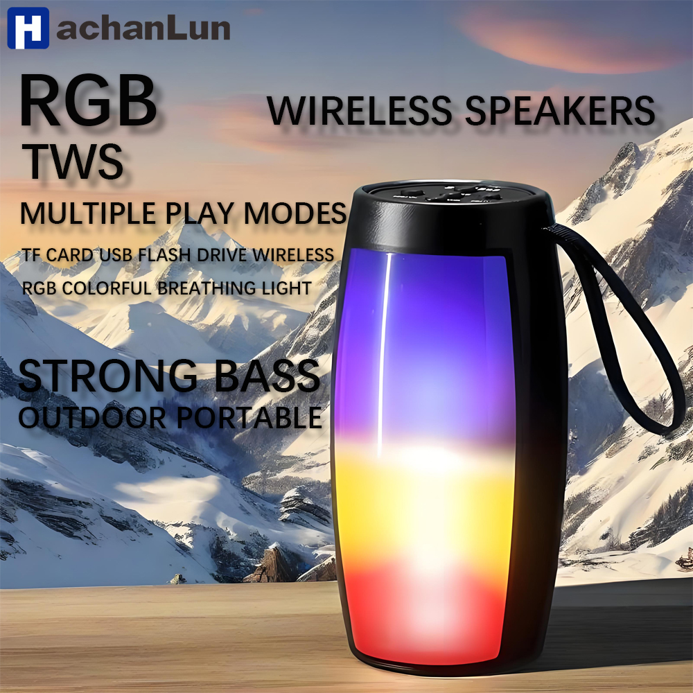 RGB kleurrijke lichten Draadloze Bluetooth-luidspreker met LED-licht Draagbare buitenstereo Ondersteunt TF- en U-schijfuitbreiding