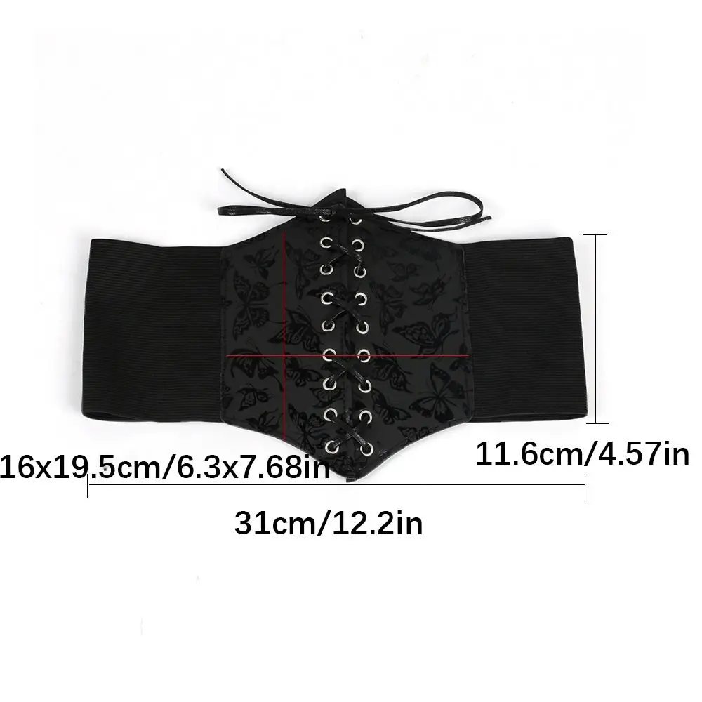 Cummerbunds élastiques papillon en cuir PU, ceinture large étoile, ceinture imprimée, tenues corset à la taille, mode