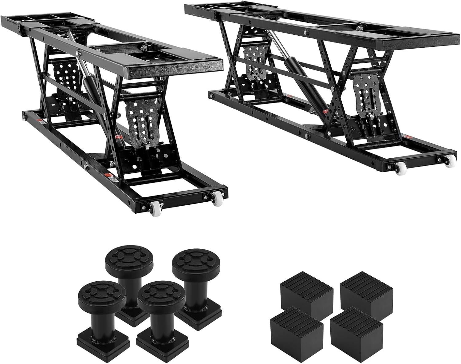 Car Lift, 25.6" Max. Height,5000 LBS Capacity Portable Car Lift, with Extended-Length Plates, Heavy-Duty Carbon Steel Truck Lift
