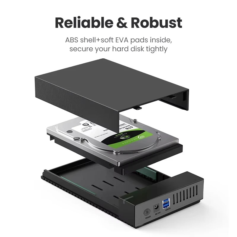 2.5/3.5 inch HDD Case USB3.0 Hard Drive Enclosure SATA to USB 3.0 External Hard Drive Reader 10TB Adapter for PC Laptop