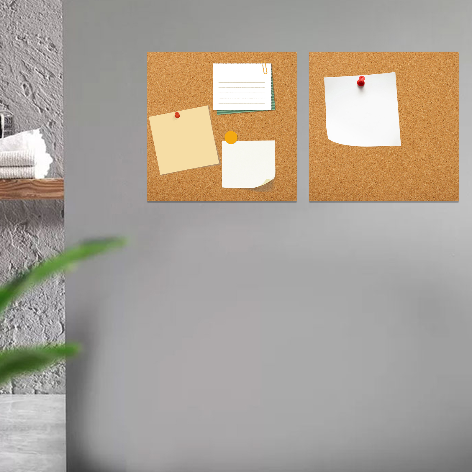 5 Stück rahmenlose Korktafel, Korktafel, Arbeitsuntersetzer, Ankündigungstafeln, 3000 x 3000 x 010 cm, Holzbulletin