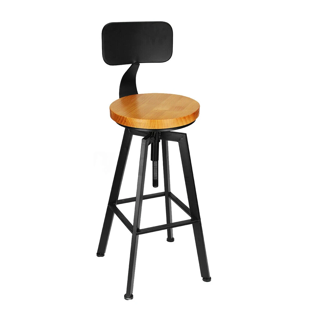 Höhenverstellbares Barhocker-Set – Robustes Holz- und Eisendesign, 220,46 Pfund Kapazität