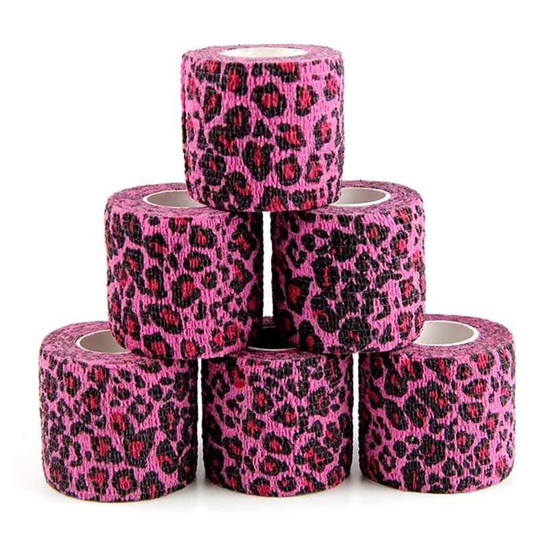 Rosa LeopardenmusterTattoo Bandage Tape Anti-Rutsch-Vlies wasserdicht Einweg selbstklebende elastische Bandage Grip Cover Wrap