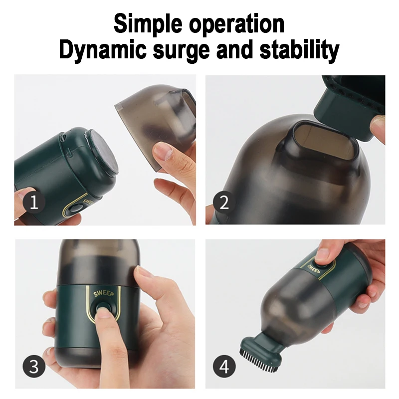 Portable Wireless Vacuum Cleaner Handheld Desktop Cleaning Machine for Office Vehicle Home Computer Mini Mute Capsule Hoovers