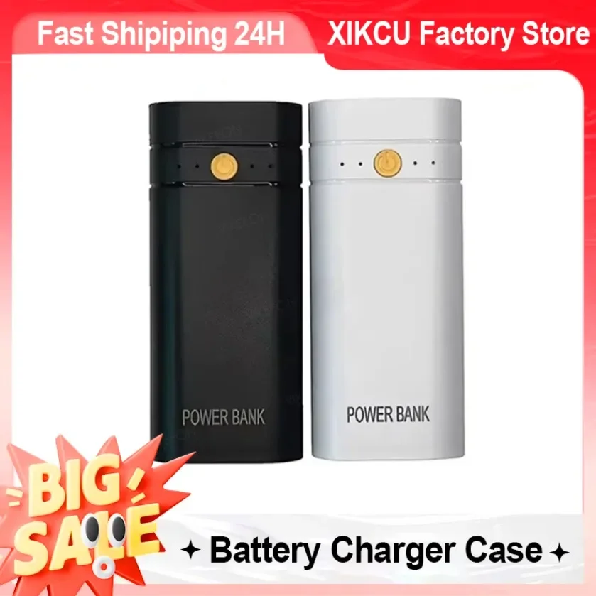 6000mAh 5V 2A 2X 18650 USB Type-C Battery Charger Case DIY Power Bank Box For Phone Electronic Charging Not Including Batteries
