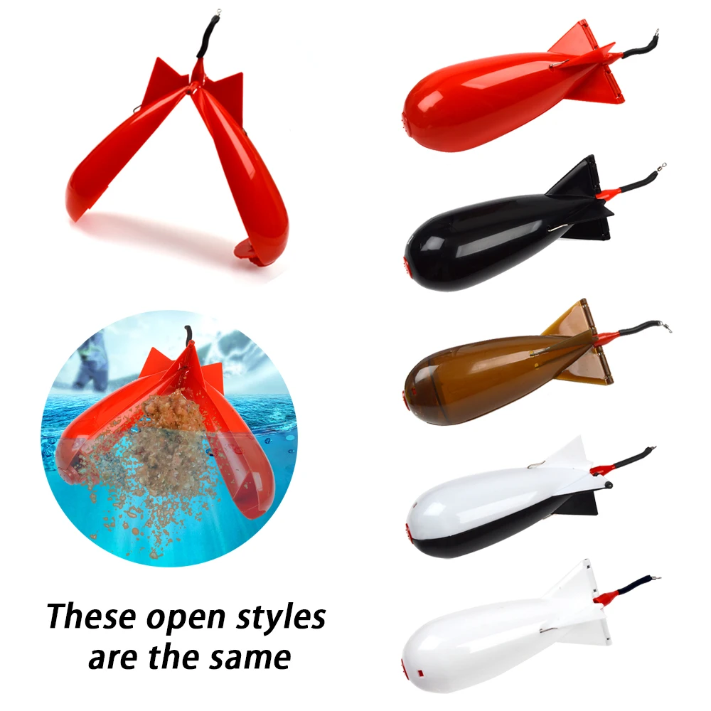 Fishing Rocket Feeder Large Small Spod Bomb Float Lure Bait Holder  Pellet Rockets Feeders Position Gear Accessories