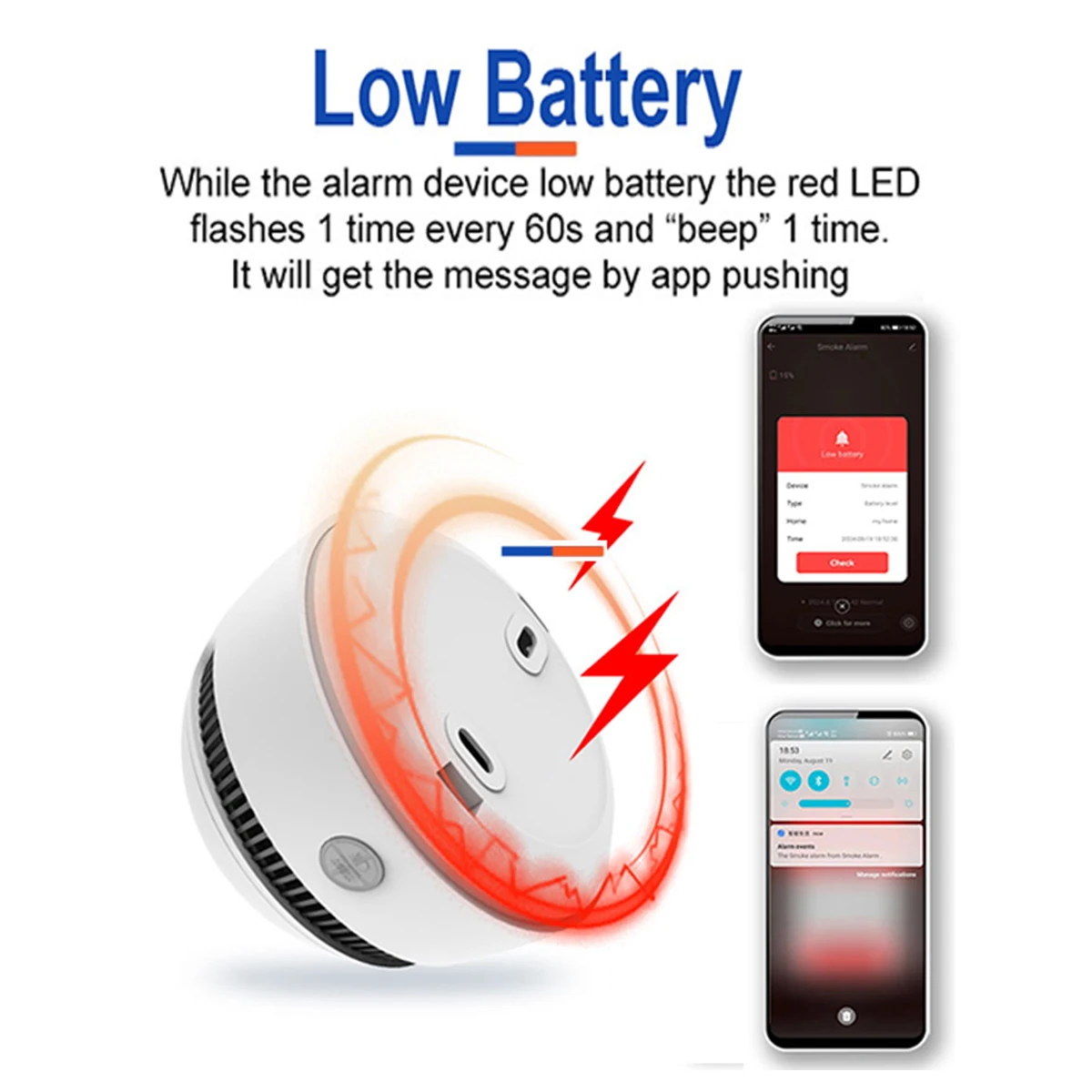 CPVAN Tuya เครื่องตรวจจับควันไฟเซ็นเซอร์ WiFi SMOKE ALARM Smart Home Security สําหรับห้องครัว Shop Fire Sound ALARM SENSOR