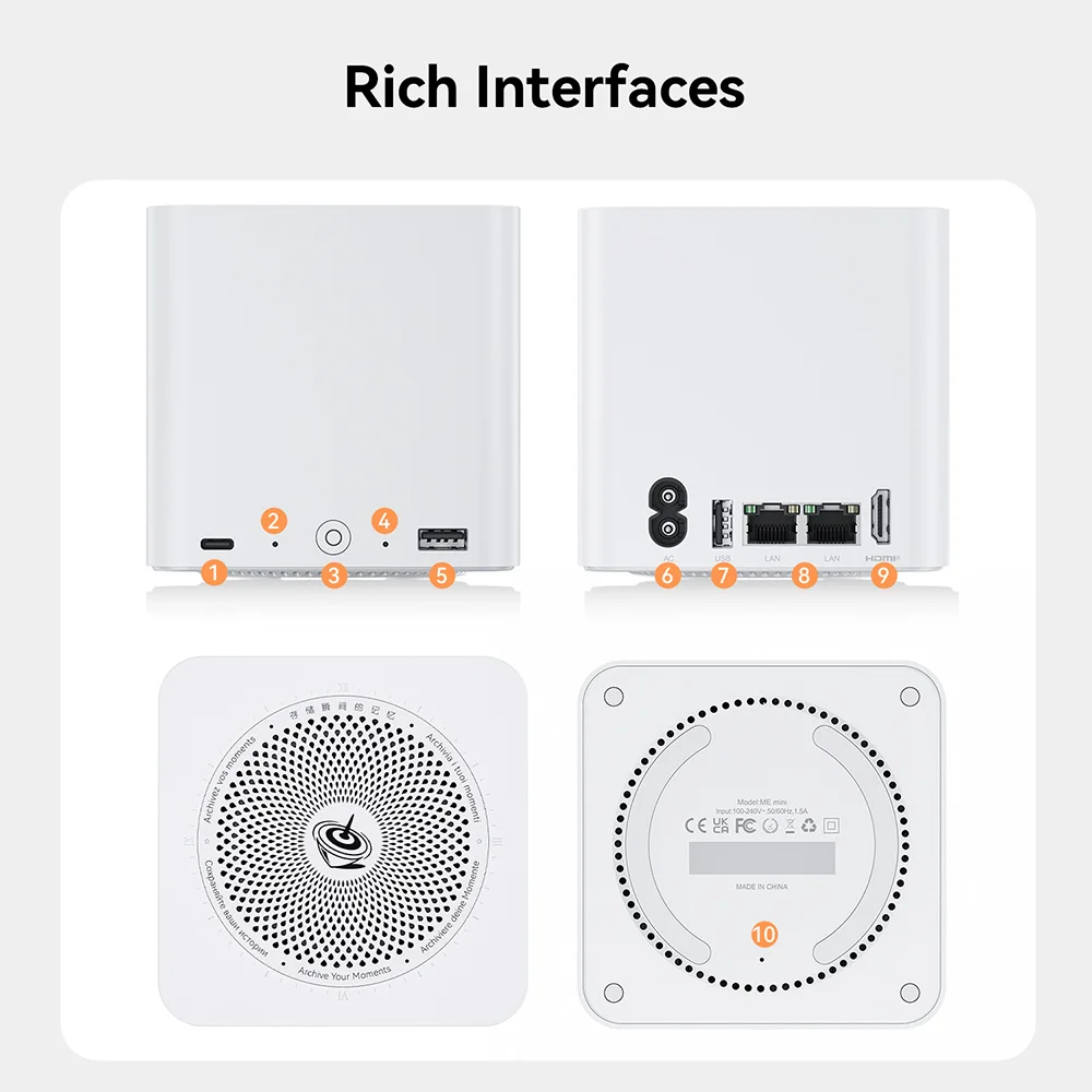 Almacenamiento de red doméstica MINI Host Beelink ME Mini NAS Intel Twin Lake N150 LPDDR5 4800MHz 12GB RAM 2T SSD WiFi6 4K Dual 2,5 Lan
