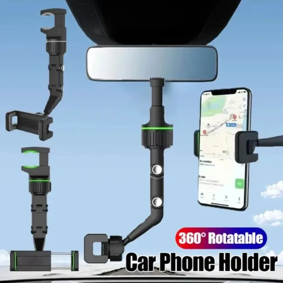 360 °   Suporte giratório do telefone do carro universal suporte do telefone do carro espelho retrovisor automático clipe de assento universal preguiçoso suporte para todos os telefones