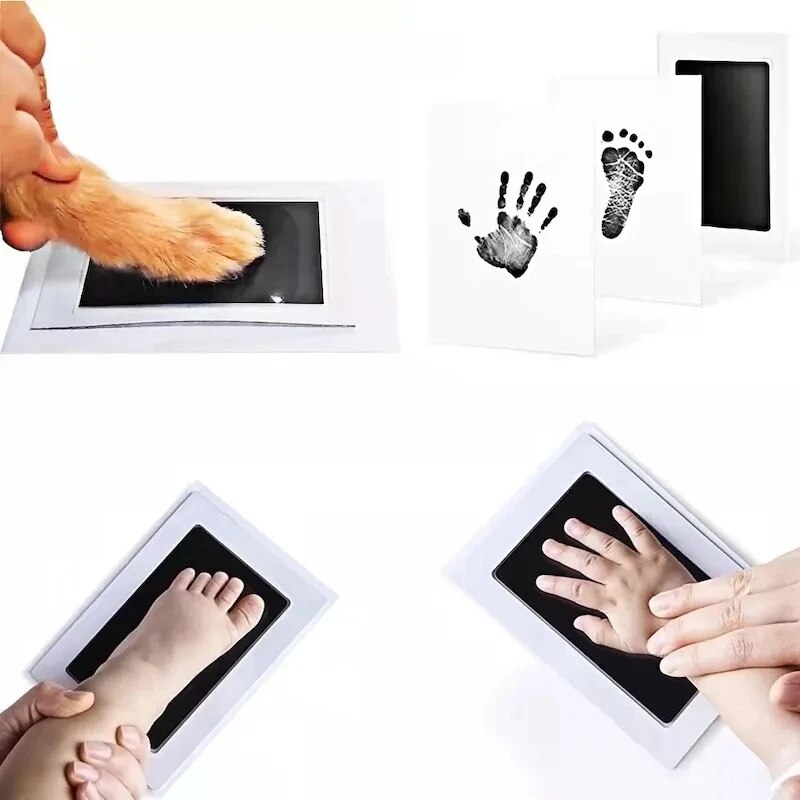 Cuidados com o bebê não-tóxico handprint pegada kit de impressão lembranças do bebê recém-nascido pegada almofada de tinta para presentes do bebê recém-nascido