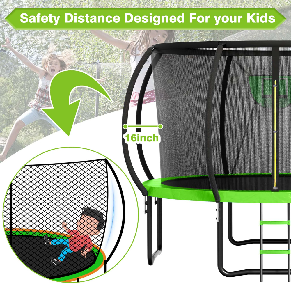 Outdoor Recreational Trampoline, Backyard Pumpkin Trampoline for Kids & Adults