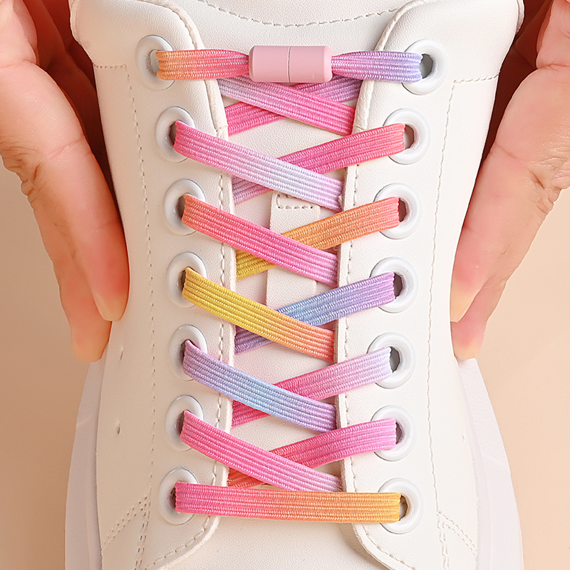 1 paio/2 paia/4 paia senza cravatta lacci delle scarpe fibbia colorata lacci delle scarpe perla luce colorata moda senza cravatte lacci elastici sneaker