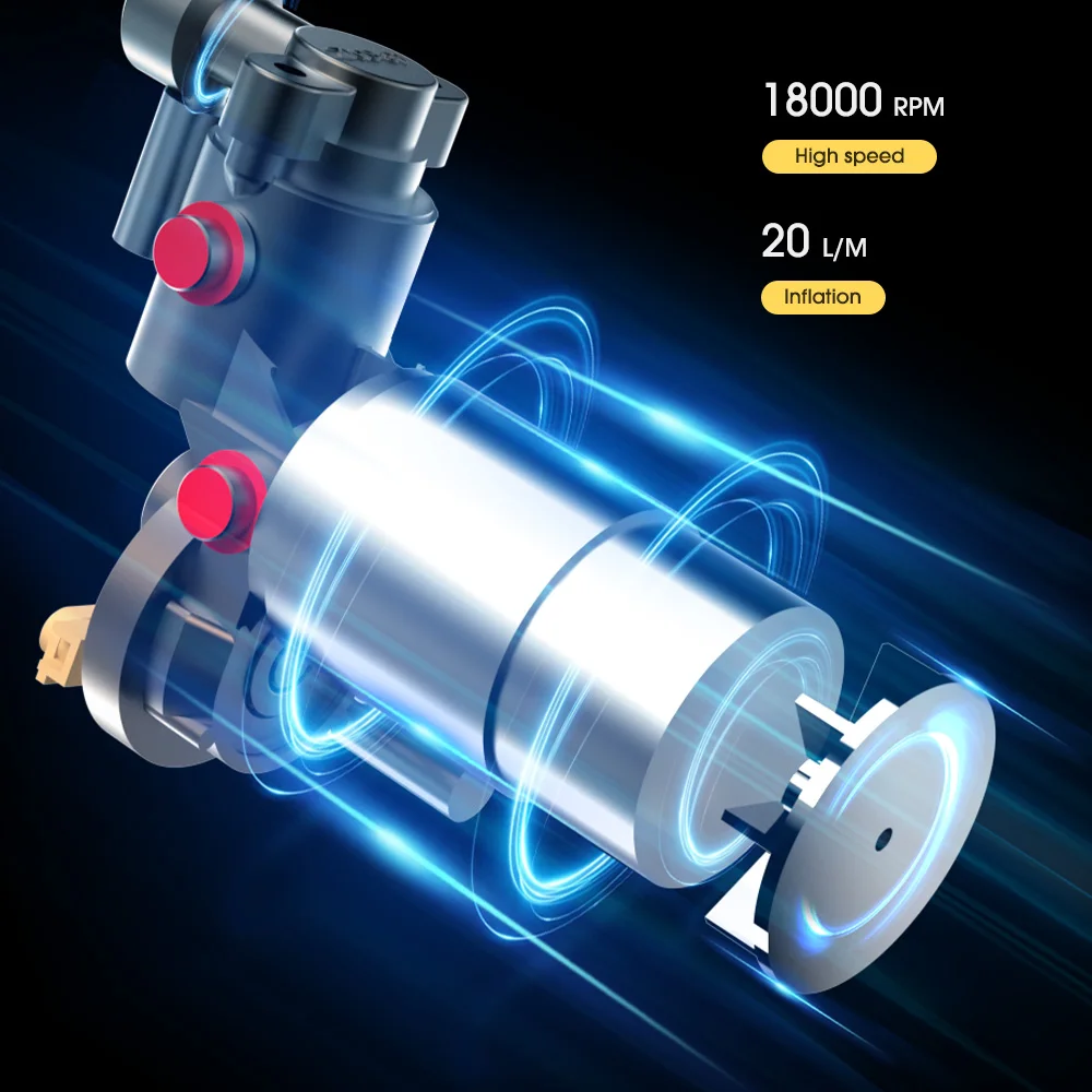 CARSUN แบบพกพา Inflator คอมเพรสเซอร์ปั๊ม LED โคมไฟสําหรับรถยนต์รถจักรยานยนต์จักรยานลูกยางไร้สายไฟฟ้ารถยางปั๊ม