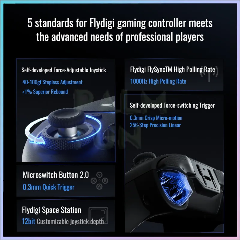 Flydigi Vader 4 Pro Controller per videogiochi con impugnatura atletica wireless Bluetooth con bilanciamento Hall per giochi Xbox/PC/Steam