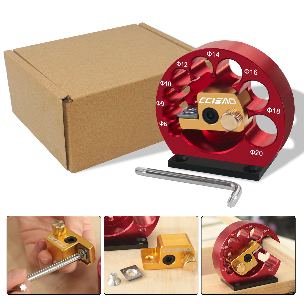 8-Holes Adjustable Dowel Maker Jig 8mm-20mm Or Carbide Blades Woodworking Electric Drill Milling Dowel Round Rod Auxiliary Tool