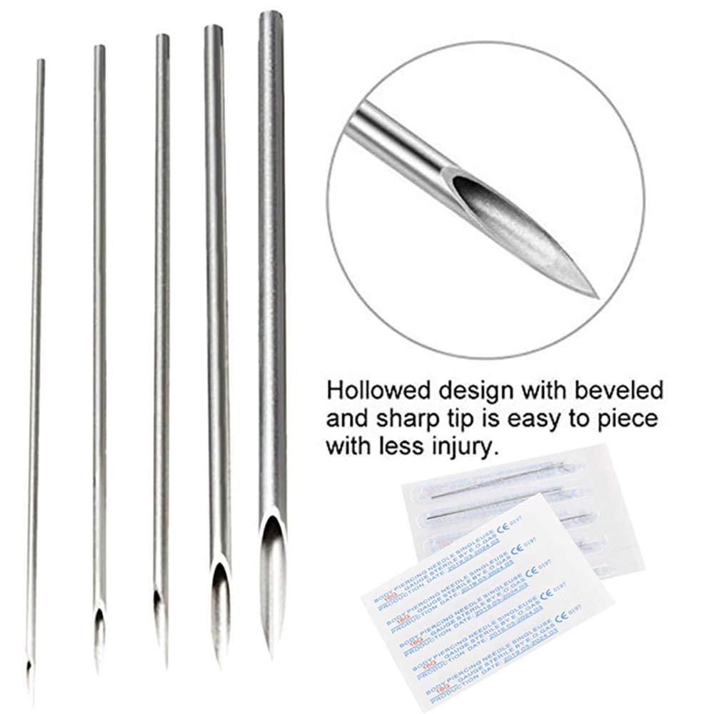 12G 14G 16G 18G 20G 5/10/30/50pcs Piercing Needles Disposable Body Piercing Needles Ear Nose Navel Nipple Piercing Piercing Kits