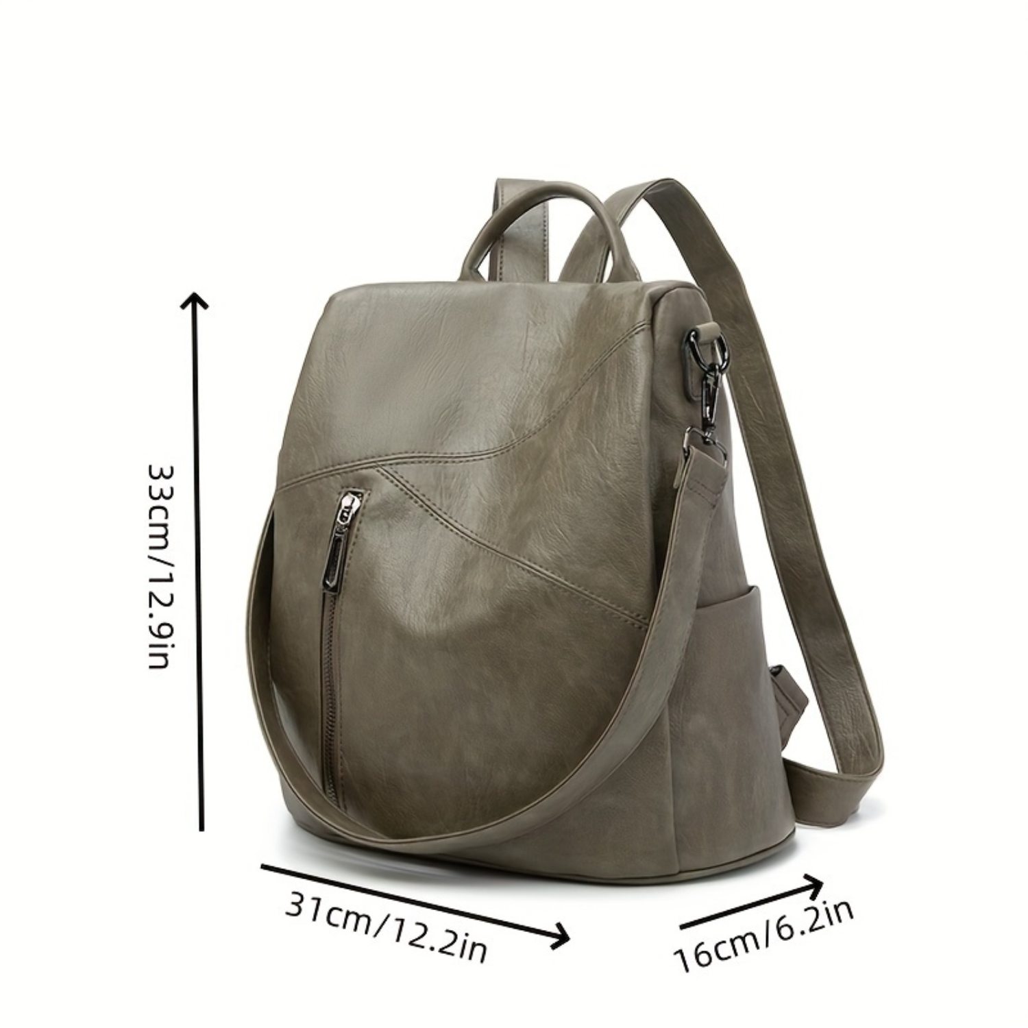 1pc PU レザーカジュアルトラベルコンピュータバックパック - ファッションスクールバッグ