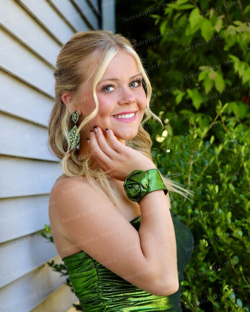 Serendipidty vestido de festa de cetim liso verde brilhante feito sob encomenda sempre bonito vestidos de cocktail brilhantes com zíper sempre bonito