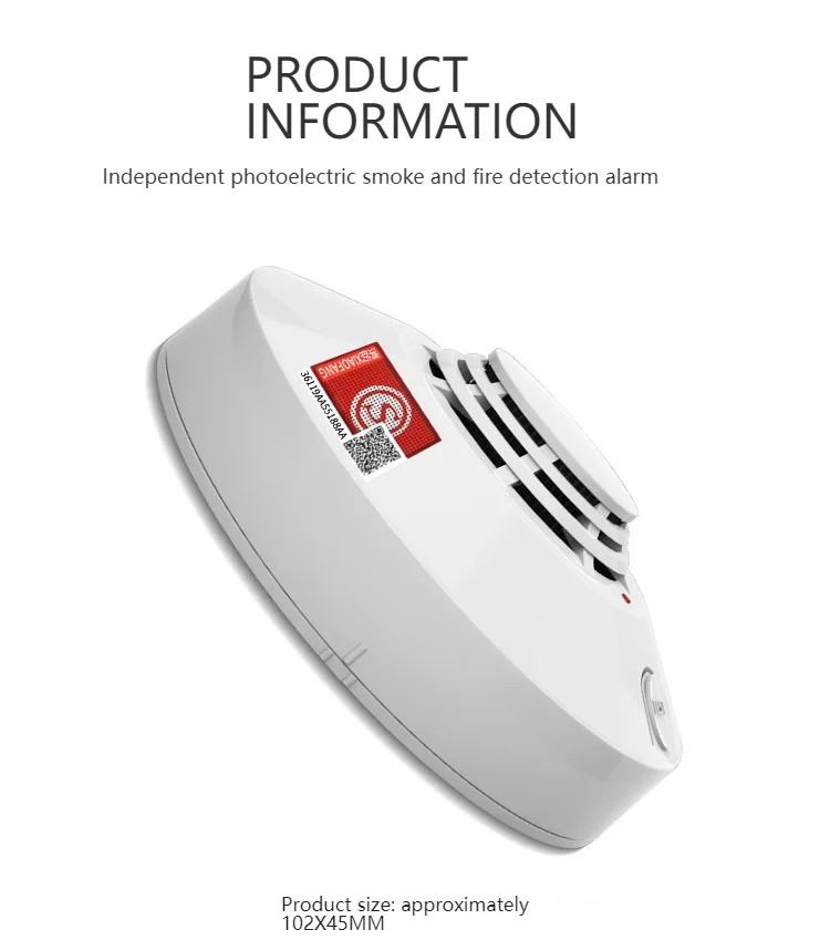 Smoke detector, smoke sound and light alarm, fire prevention, general induction alarm bell detector for firefighting