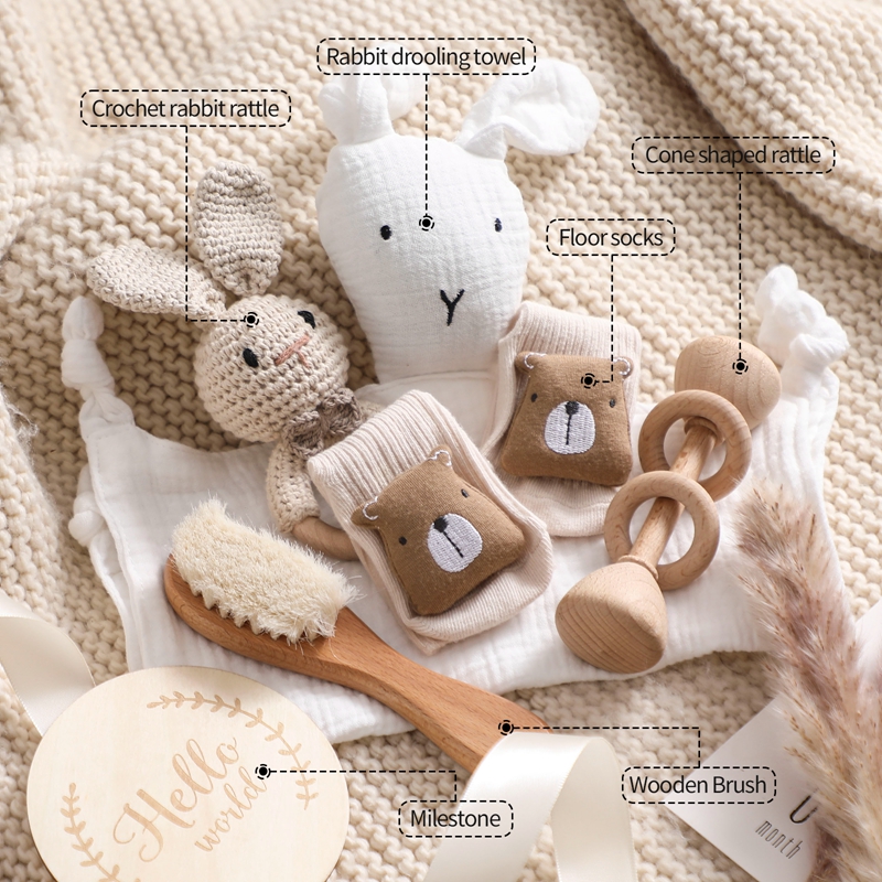Baby Sabber Handtuch Spielzeug Set Meilenstein Karten Zubehör Fotografie Requisiten monatliches Wachstum Gedenken Babys Fotos Geburt Geschenk Set