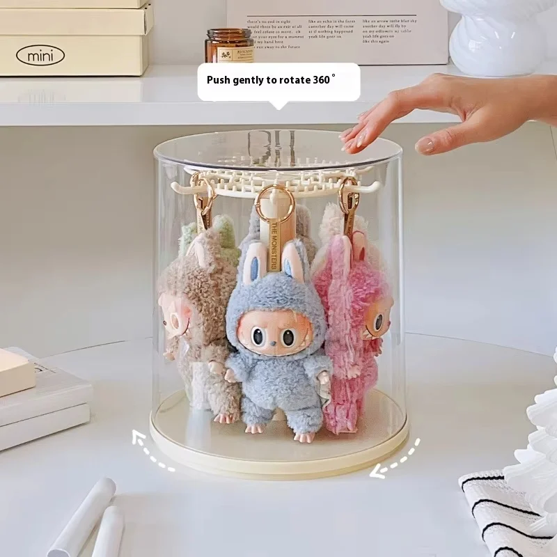 Labubu Doll Handmade Blind Box Storage Display Stand Labubu Pendant Display Box Rotating Transparent Decorative Ornaments
