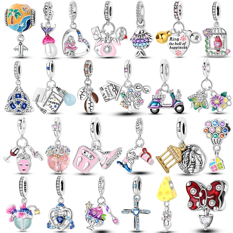 Versilberte baumelnde Charms Biene Yoga Kreuz Anhänger passen Original Armband Schmuck machen Frau Geschenk