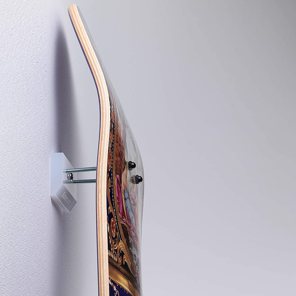 สเก็ตบอร์ด Wall Mount Longboard Deck แขวนขาตั้งจอแสดงผลอะคริลิคใสในร่มลอยสเก็ตบอร์ดผู้ถือ Rack